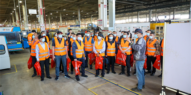 Visitors check out the new technology at Case IH’s Harbin manufacturing facility